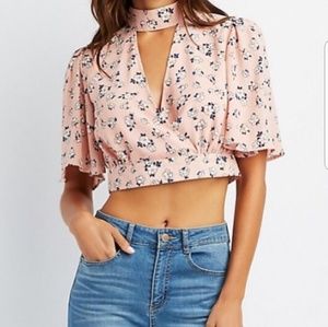 Flower Patterned Crop Top
